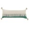 Laddha Home Designs 36" Green and White Fringe Color Block Lumbar Throw Pillow